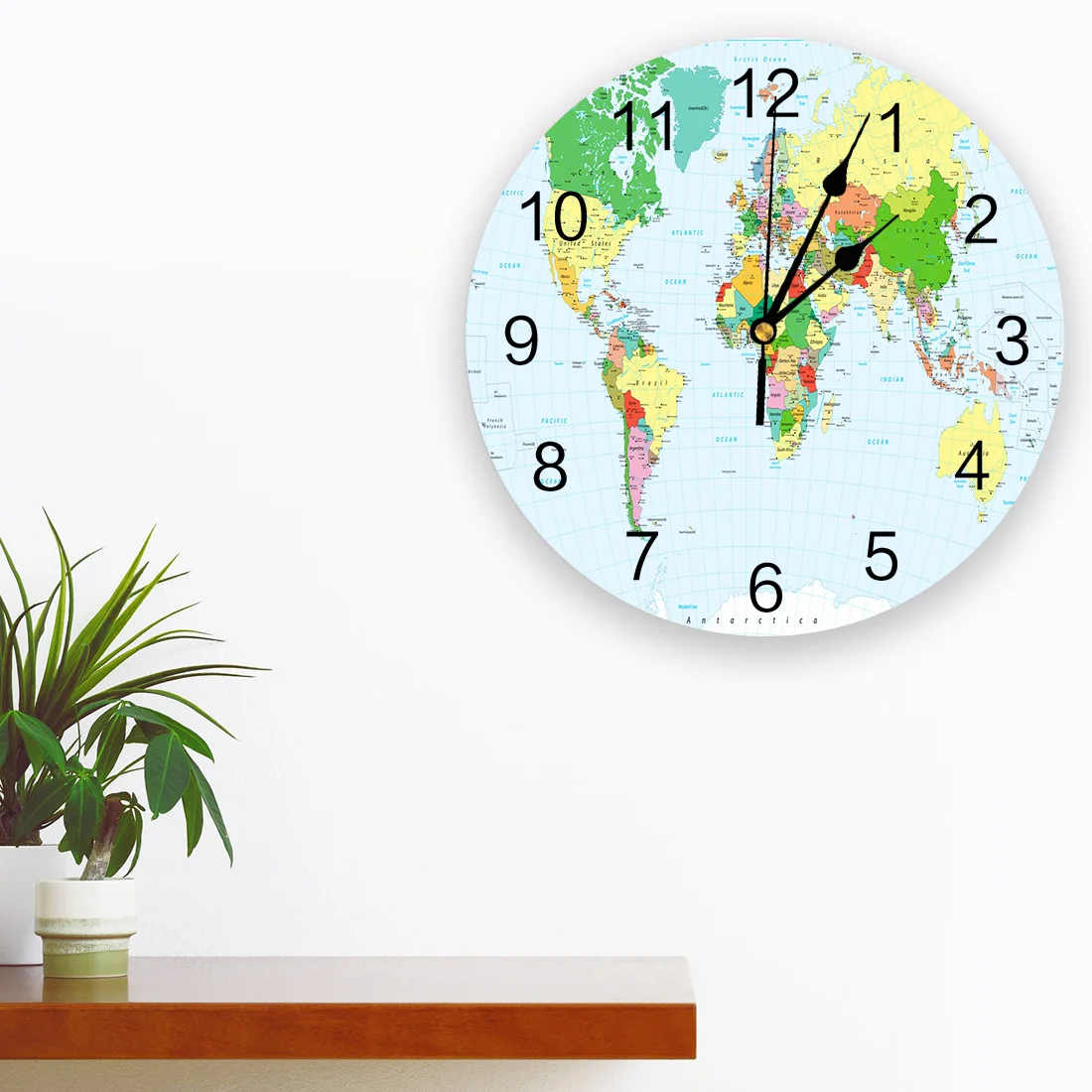Настенные часы с картой мира из ПВХ настенные современным дизайном для гостиной