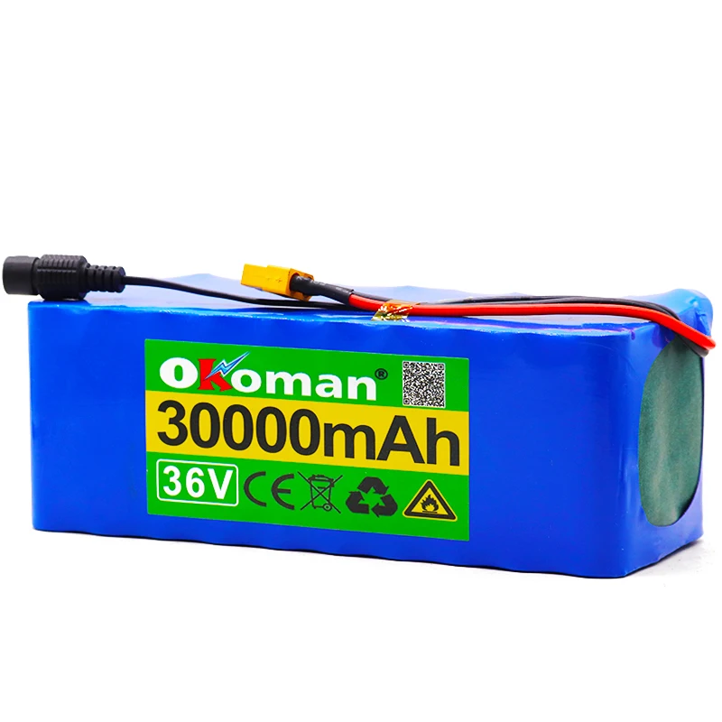Е-байка 36В 10S4P 30Ah 600W 42V18650 ионно-литиевая аккумуляторная батарея фара для