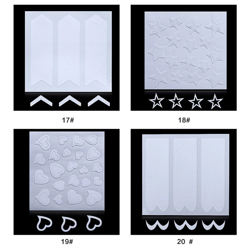 100pcs DIY Self-Adhesive Stencil French Nail Tip Guides Sticker For Art Manicure |