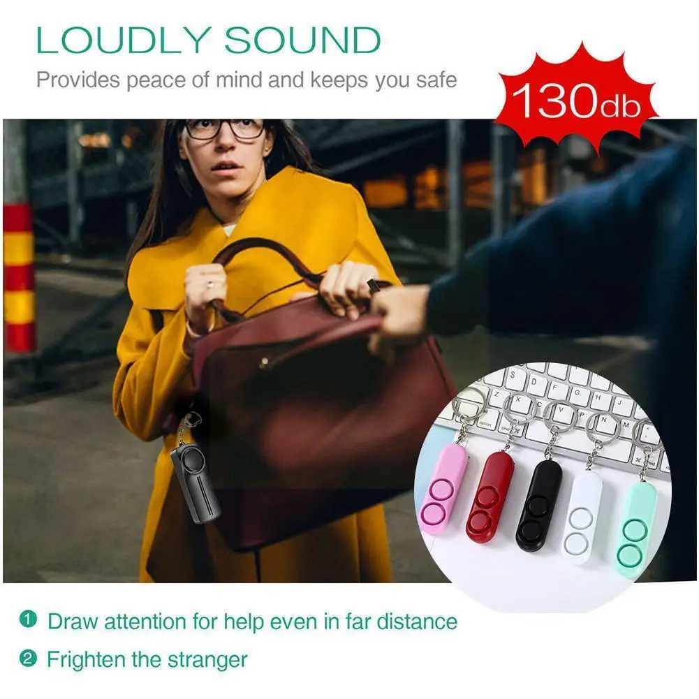 

Портативная сигнализация для девочек, женщин, детей старшего возраста, персональная сигнализация дБ, мини-громкий аварийный брелок, двойно...