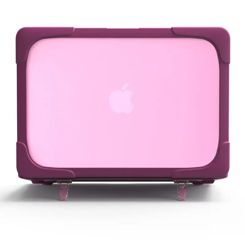 Для Apple MacBook Air Pro retina 11, 12, 13, 15 дюймов чехол с подставкой, защитный чехол с твердой поверхностью, ударопрочный, теплоизлучающий - Цвет: Фиолетовый
