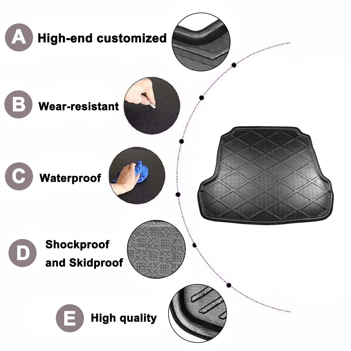 

Car Floor Mat Carpet Rear Trunk Anti-mud Cover For Hyundai Sonata Sedan 2010 2011 2012 2013 2014