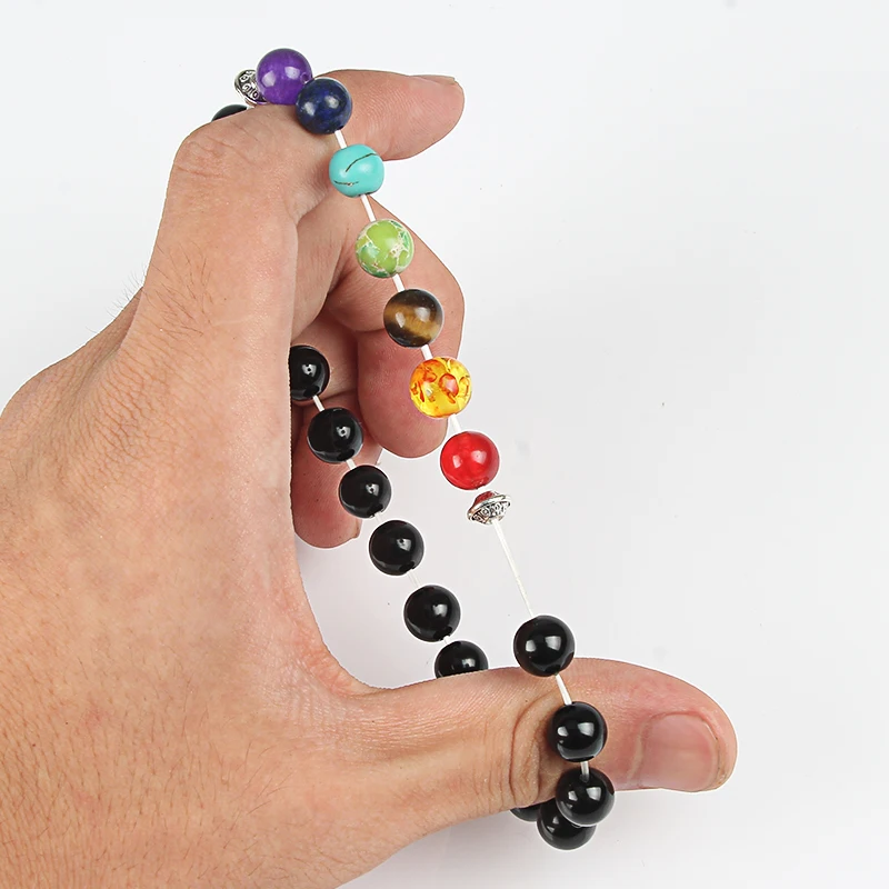 Мужские и женские матовые браслеты с бусинами черные белые ручной работы из