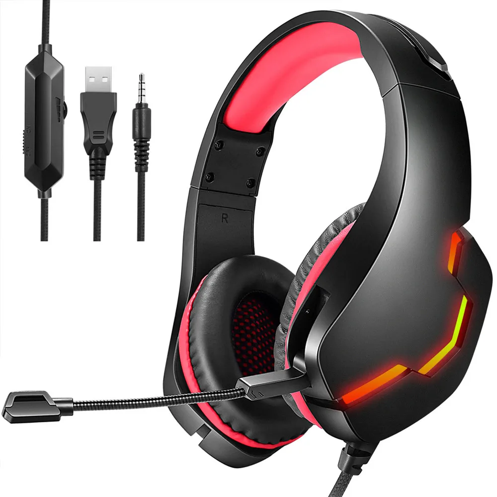 

Stereo Gaming Headset For Xbox one PS4 PC 3.5mm Wired Over-Head Gamer Headphone With Microphone Volume Control Game Earphone