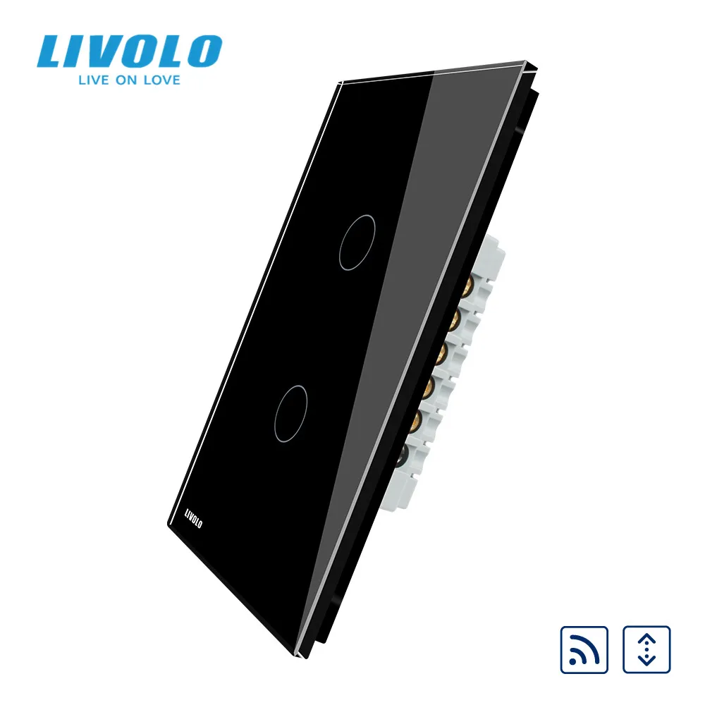 Настенный сенсорный выключатель LIVOLO стандарта США для вертикальной занавески с
