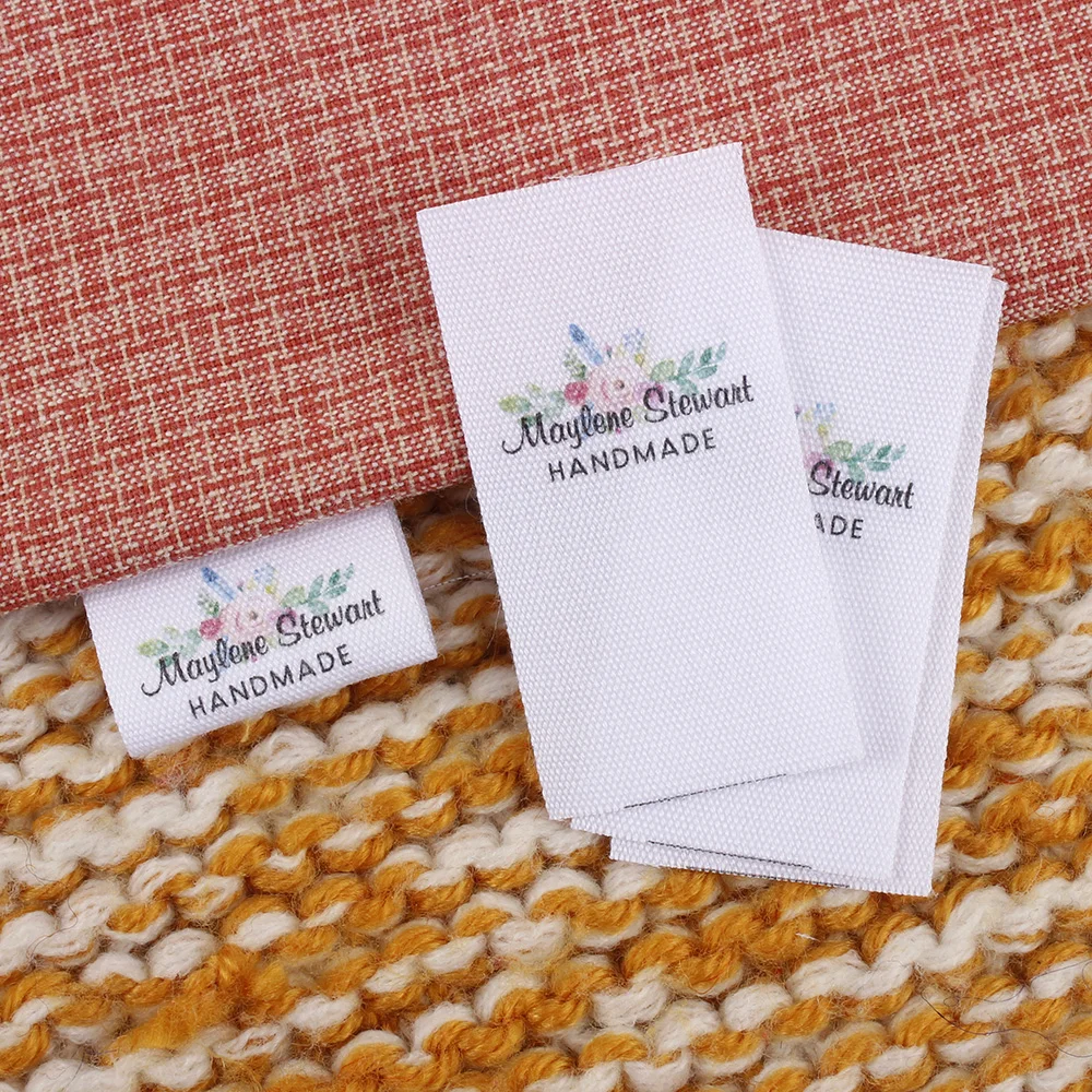 Текстовые пользовательские персонализированные хлопковые тканевые этикетки