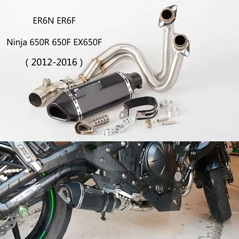 Для Kawaski ER6N ER6F Ninja 650F 650R EX650F 2012 2016 внедорожная велосипедная система выхлопной