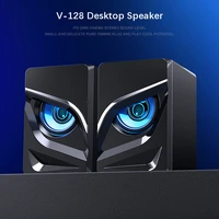 mini wired computer speaker two owls led light audio heavy bass subwoofer home theate usb power supply for pc laptop speaker