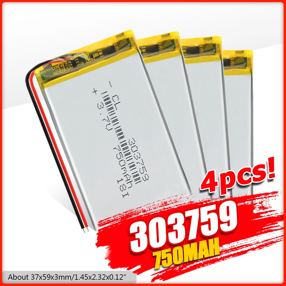 1/2/4 шт Li po литий ионный полимерный Дополнительный внешний аккумулятор Батарея MP3