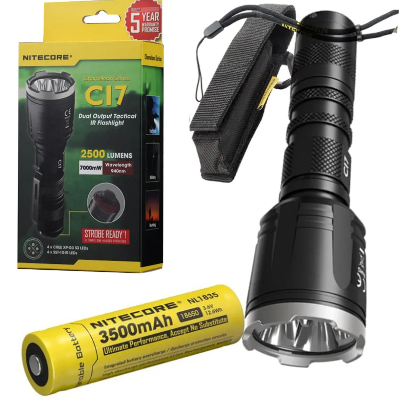 Nitecore CI7 двойной Выход Тактический ИК ночного видения фонарик CREE XP-G3 S3 2500 LM + SST-10-IR