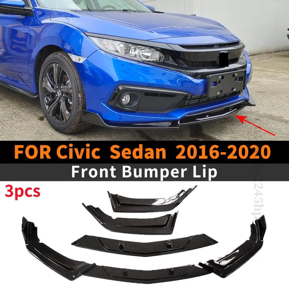 

Высококачественный Комплект переднего бампера для подбородка, диффузор, спойлер, украшение для тюнинга для Honda Civic Sedan 2016 2017 2018 2019 2020