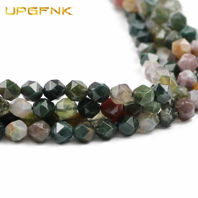 Бусины из натурального камня с гранями UPGFNK индийские Агаты бусины россыпью