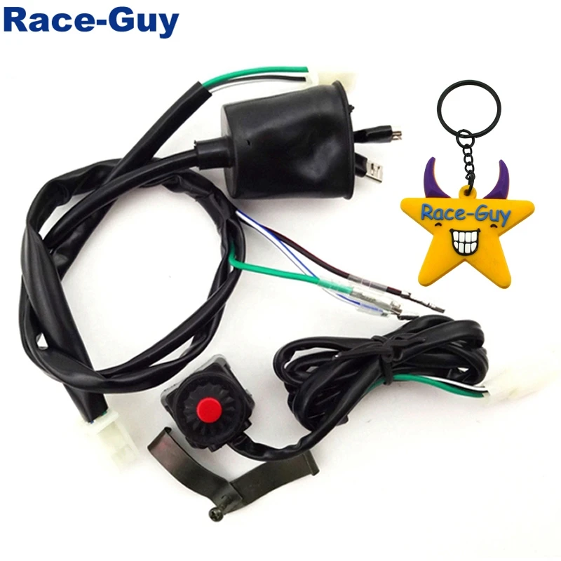 Проводка Ткацкий Станок Жгут + Kill стоп переключатель для китайского 50cc 70cc 90cc 110cc