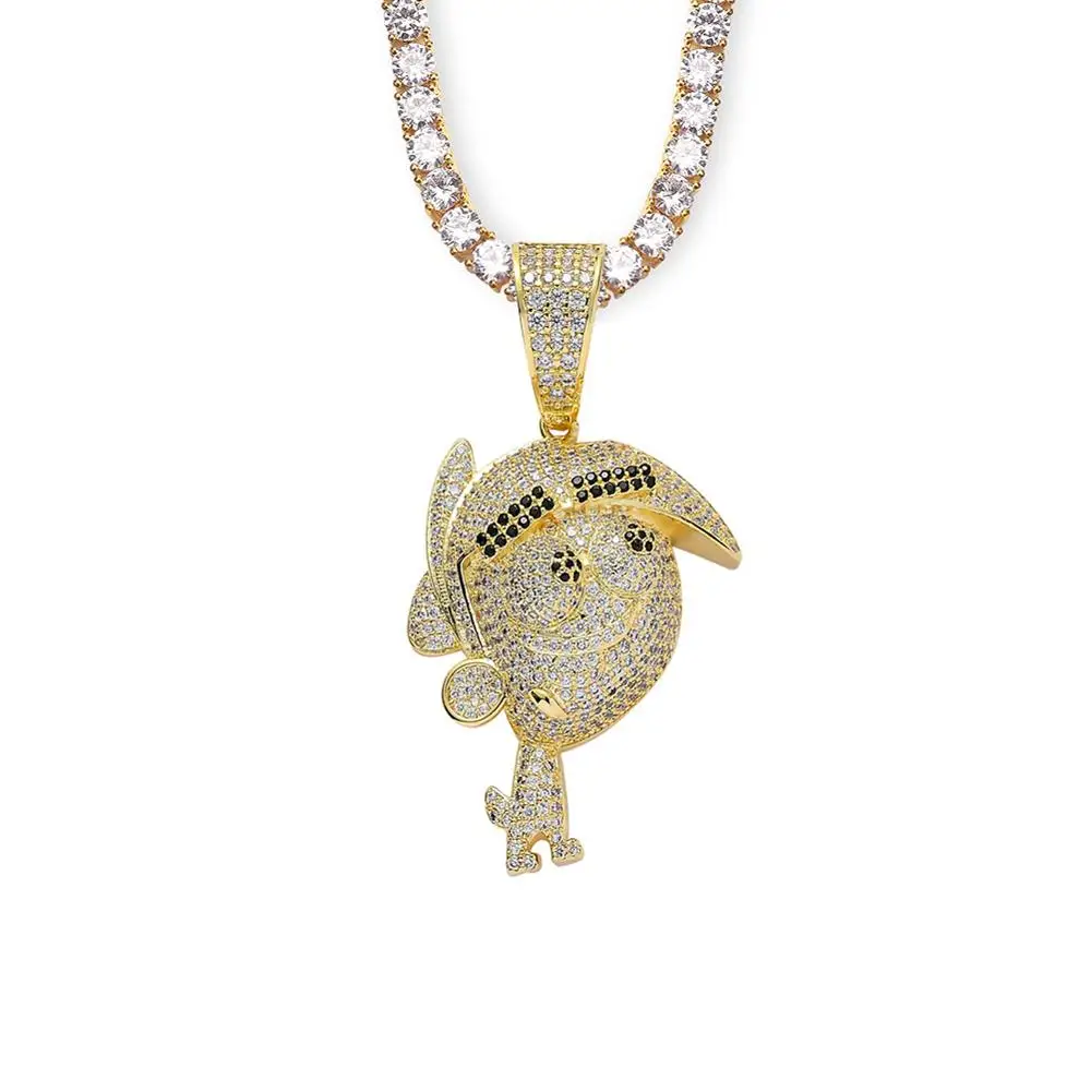 Ожерелье с подвеской из фианита в стиле хип-хоп | Украшения и аксессуары