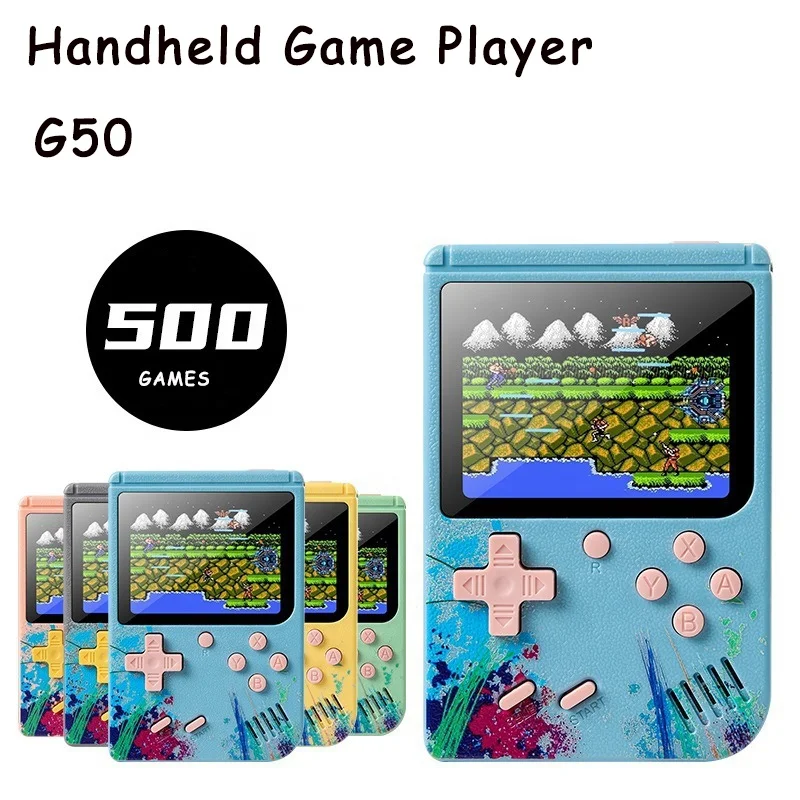 Новый трендовый 3-дюймовый портативный игровой плеер Macaron sup 500 в 1 портативные