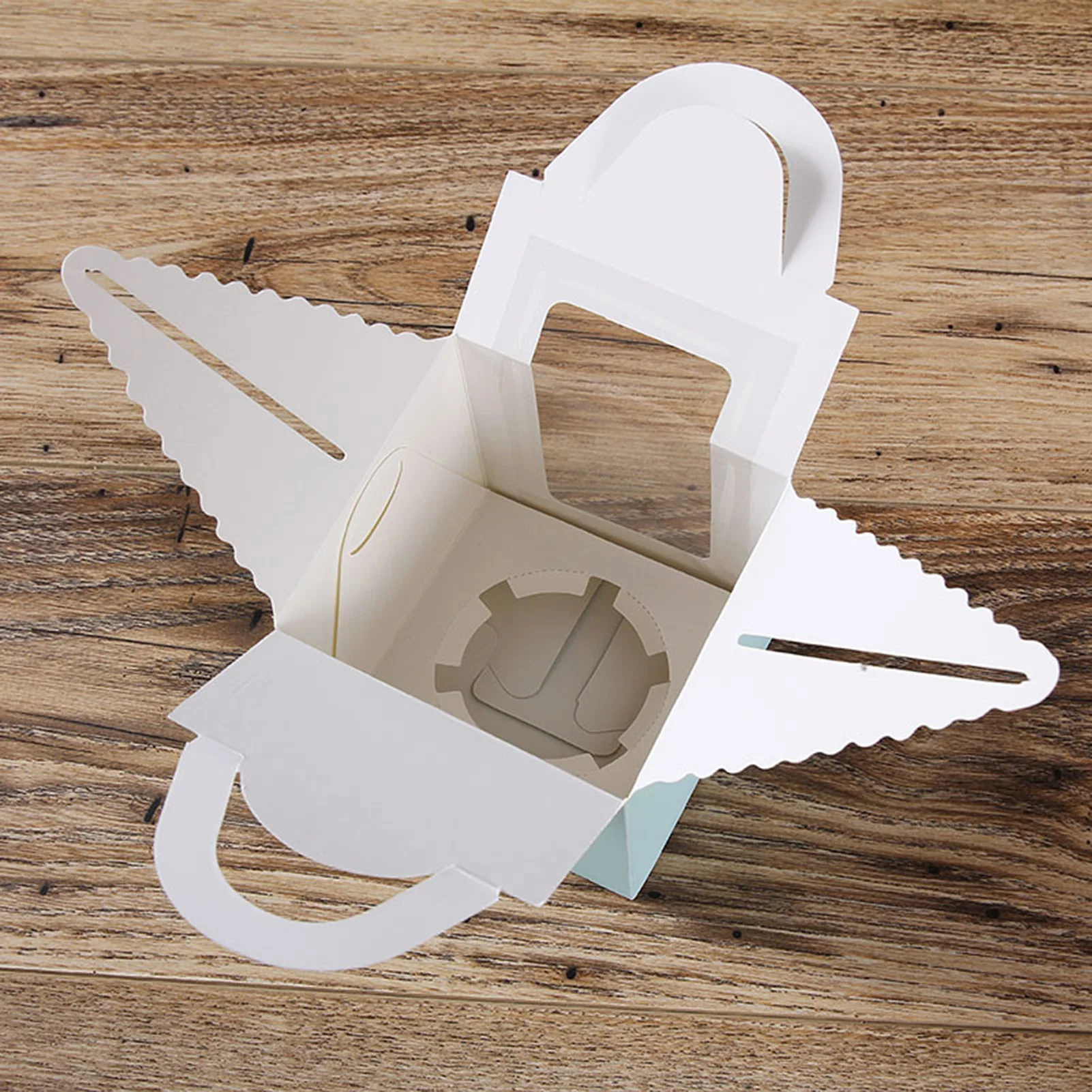 

50pcs Cupcake Box with Window and Handle Cake Carrier Small Cake Gift Container for Bakery Wedding Party Birthday Supply wzpi