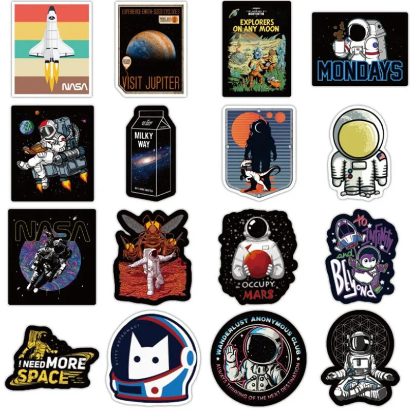 

10/30/50PCS cartoon space exploration astronaut American drama graffiti laptop guitar waterproof sticker decoration wholesale