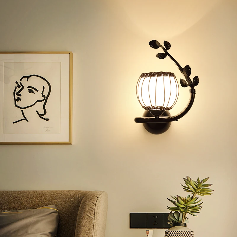 

Northern European-Style American-Style Country Wall Lamp Simple Modern Living Room Wall Bedroom Bedside Lamp Aisle Stair Lamp