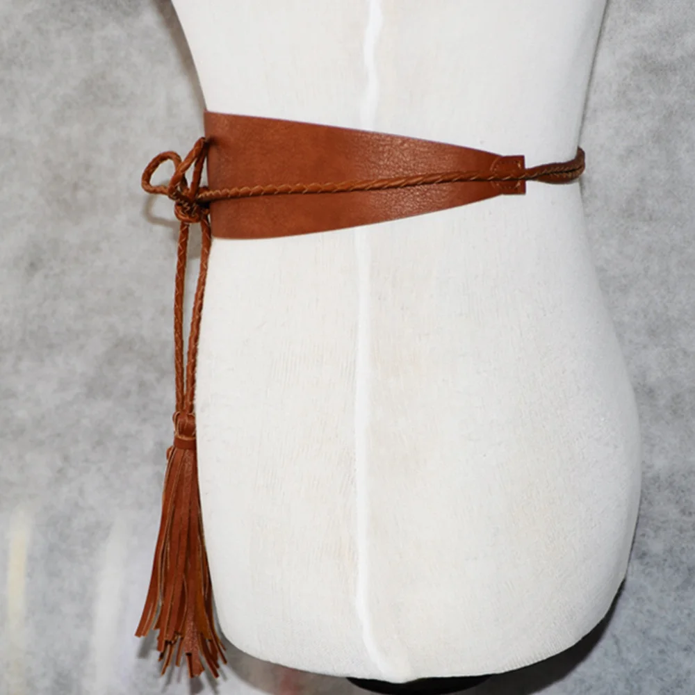 

1pc Wide Female Belt Tassel Design Dress Belt Accessory Waistband Belt