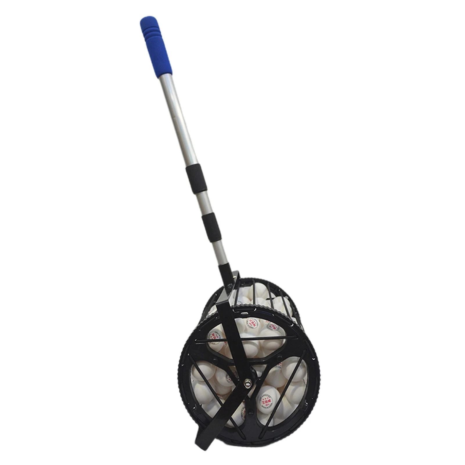 Table Tennis Ball Picker Large Capacity 120Pcs Ping Pong Ball Picker Telescopic Aluminum Pole Table Tennis Picking Net Collector
