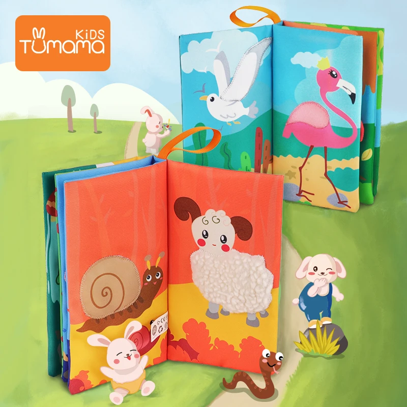 Infant Baby Cloth Books Early Learning Educational Toys with Animals Wing Soft Development Rattles jouet bebe | Игрушки и хобби