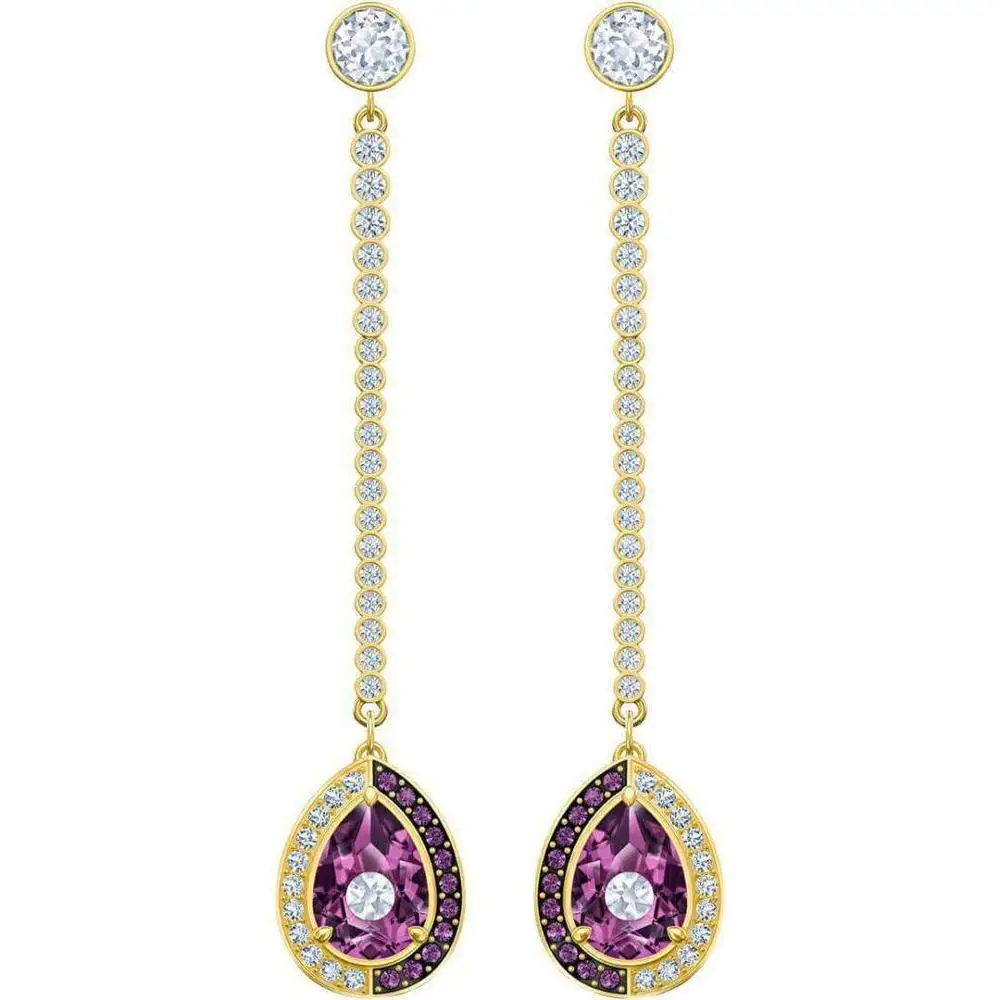 

CHAMSS Fashionable Exquisite New Black Baroque Violet Crystal Bracelet Set Elegant Lady Gorgeous Engagement Gift