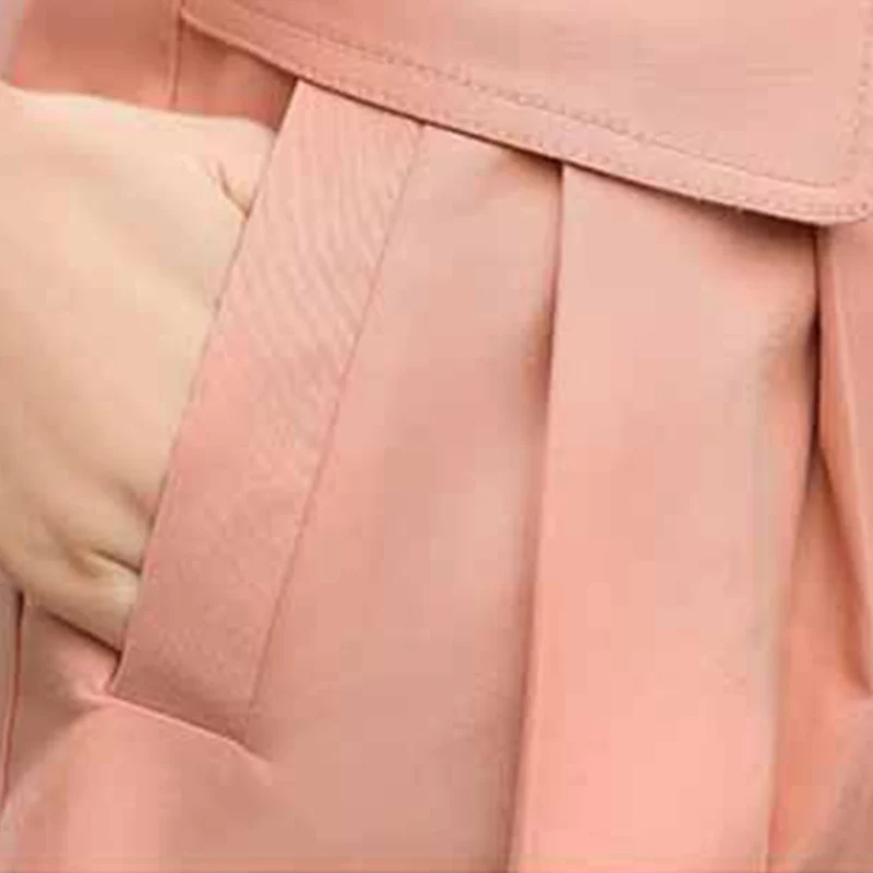 

2021 new spring solid color windbreaker women's jacket spring and autumn clothes are thin mid-length casual Korean jacket women