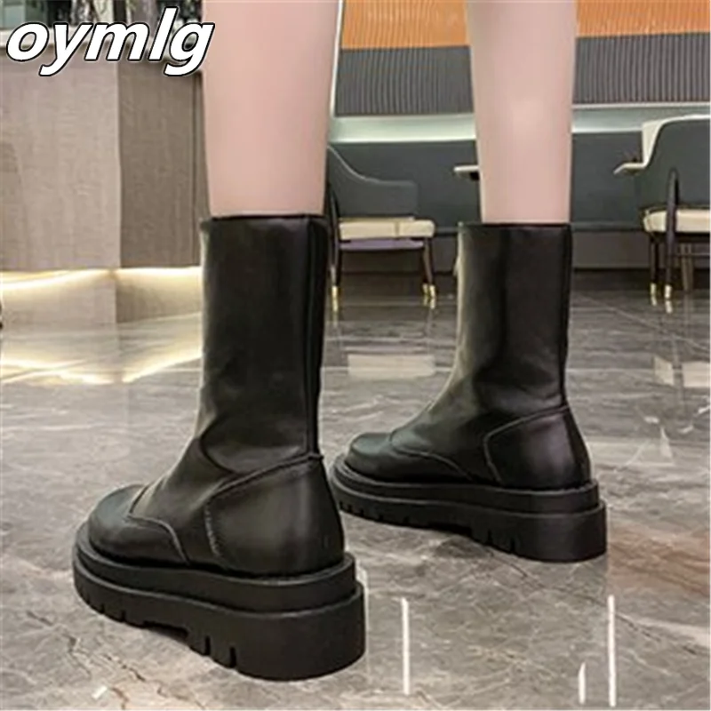 

oymlg2020 New Zipper ankle boots for women spring autumn shoes ladies Anti-slip wear-resistant short boots fashion western boots
