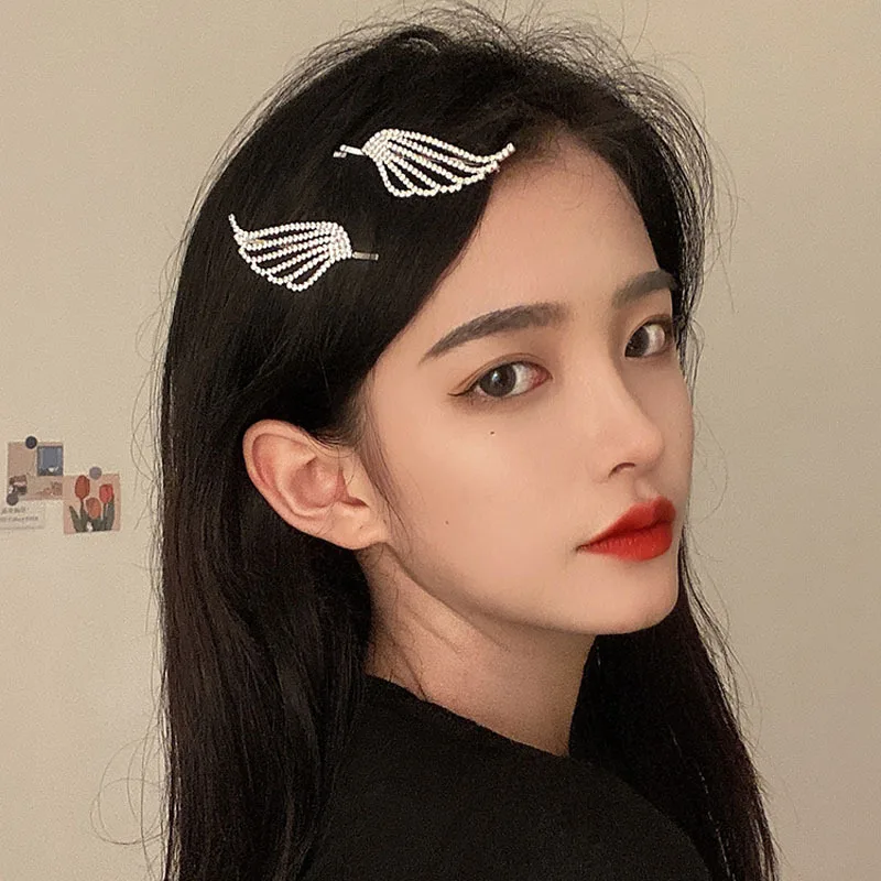 

2020 заколки для волос с кристаллами для девочек, металлические аксессуары для волос с крыльями бриллиантов для женщин, милые женские бандо, ...