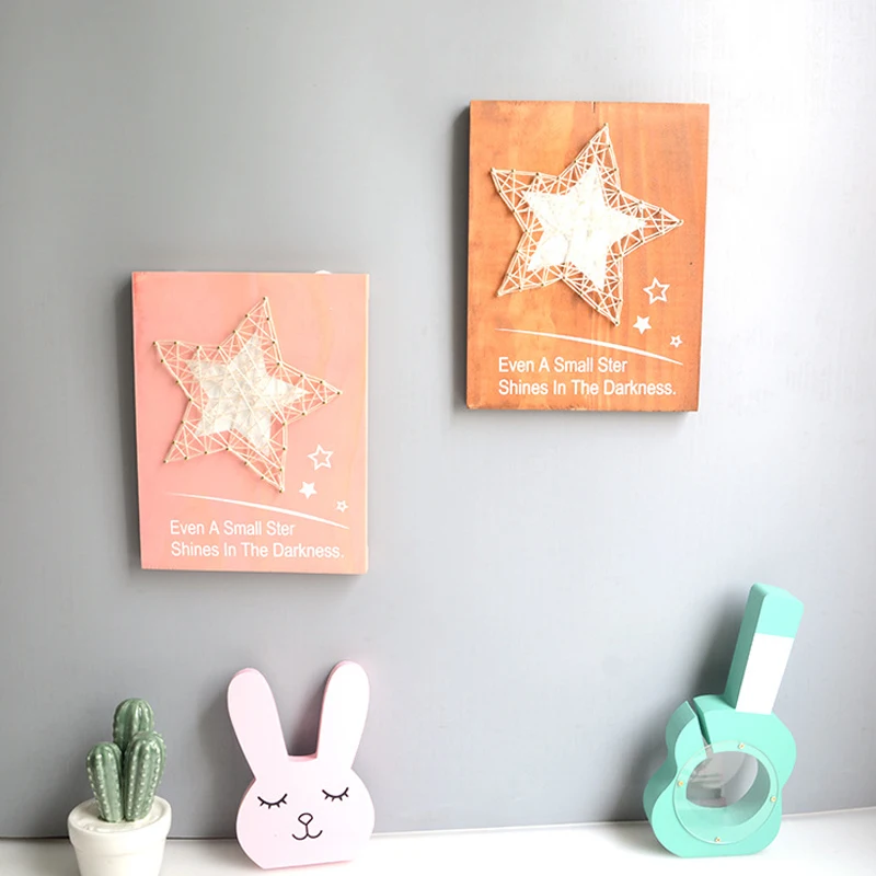 INS деревянное украшение для стены планка живопись Гостиная Спальня Детские