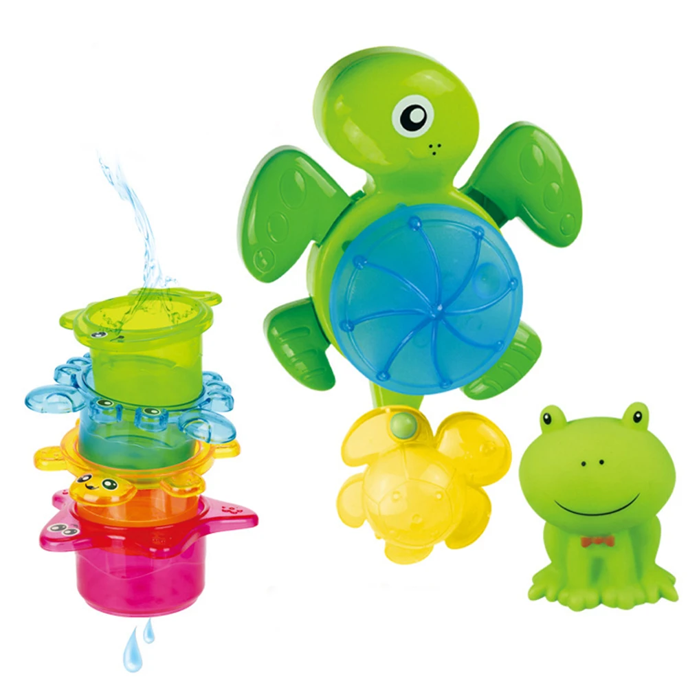 

Water Play Set Girl Boy Mini Plastic Funny Shower Baby Swimming Bathing Water Set Portable Pretend Wind Up for Baby