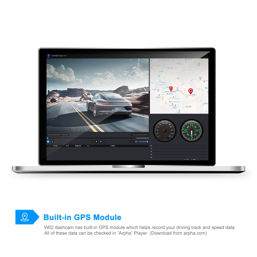 Автомобильный видеорегистратор Arpha W02 с сенсорным экраном 1080p OLED управление