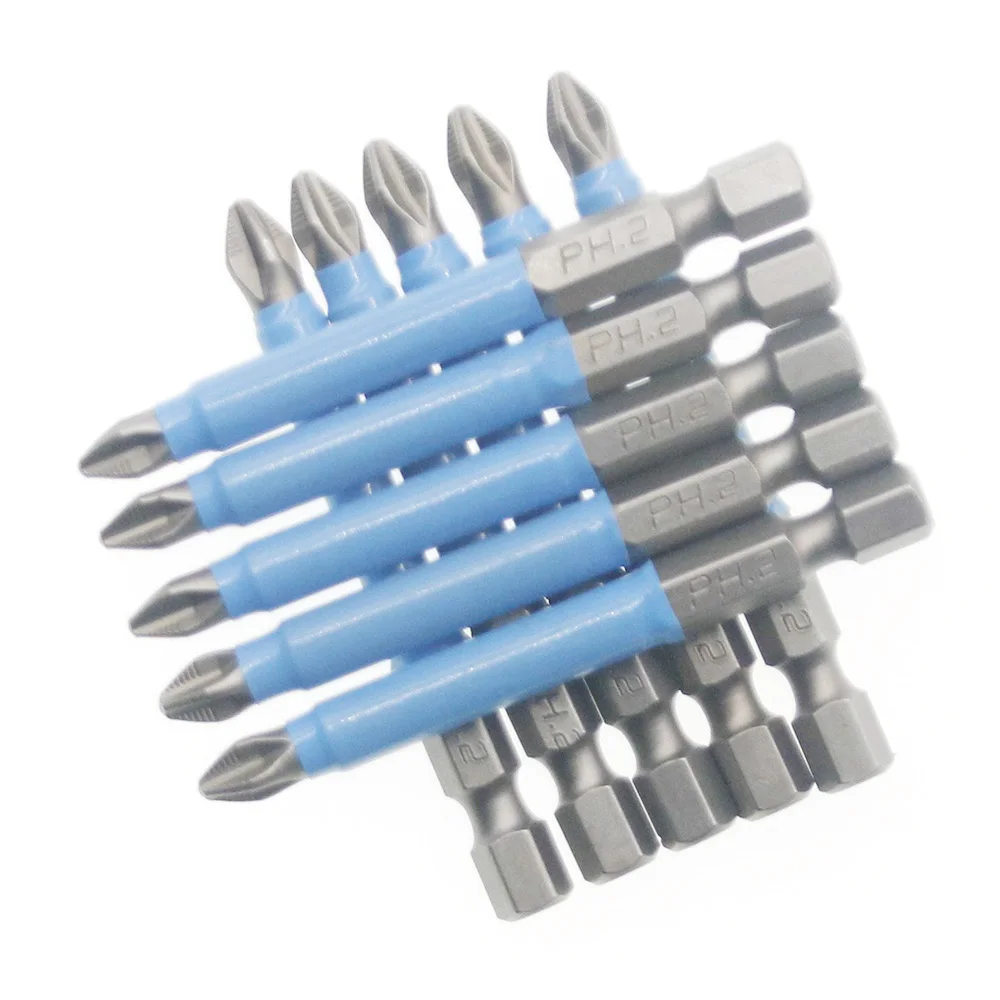10 шт./компл. Магнитная отвертка 90/70/65 мм S2 Steel PH2 электрические отвертки 6 35 (1/4 дюйма)