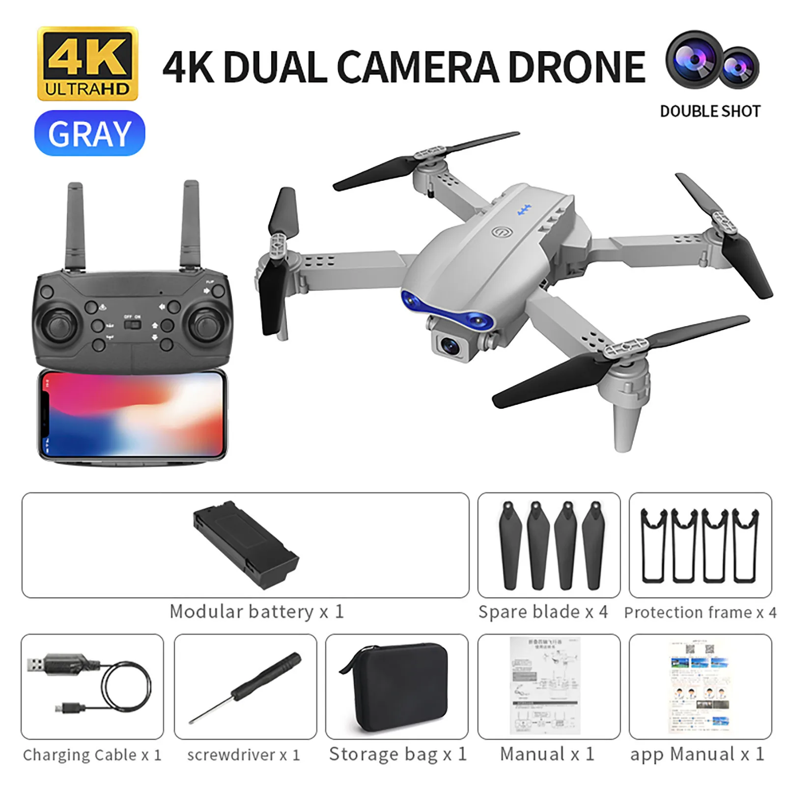 2021 Новый K3 беспилотный мини Дрон с разрешением 4K HD двойной Камера 1080P Wi Fi