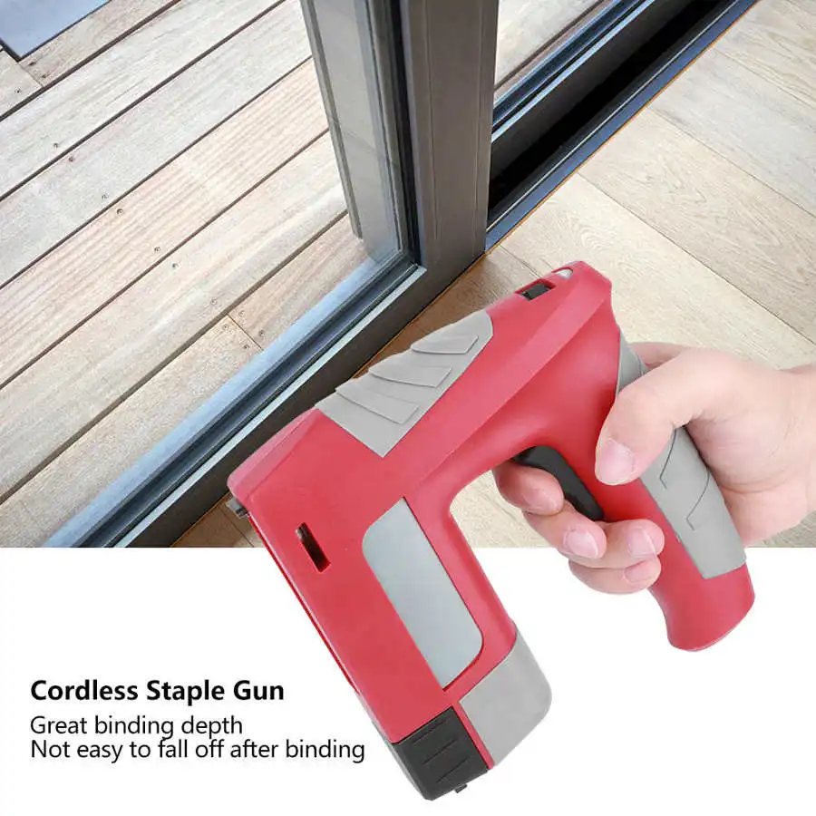 

Cordless Drill Mini Cordless Staple Gun Rechargeable Nailer Tacker Drill Staple Gun for Home Material Repair Drilling Tools