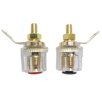 a pair banana connector copper banana plug sockets terminals for sound crystal stud loudspeakers new