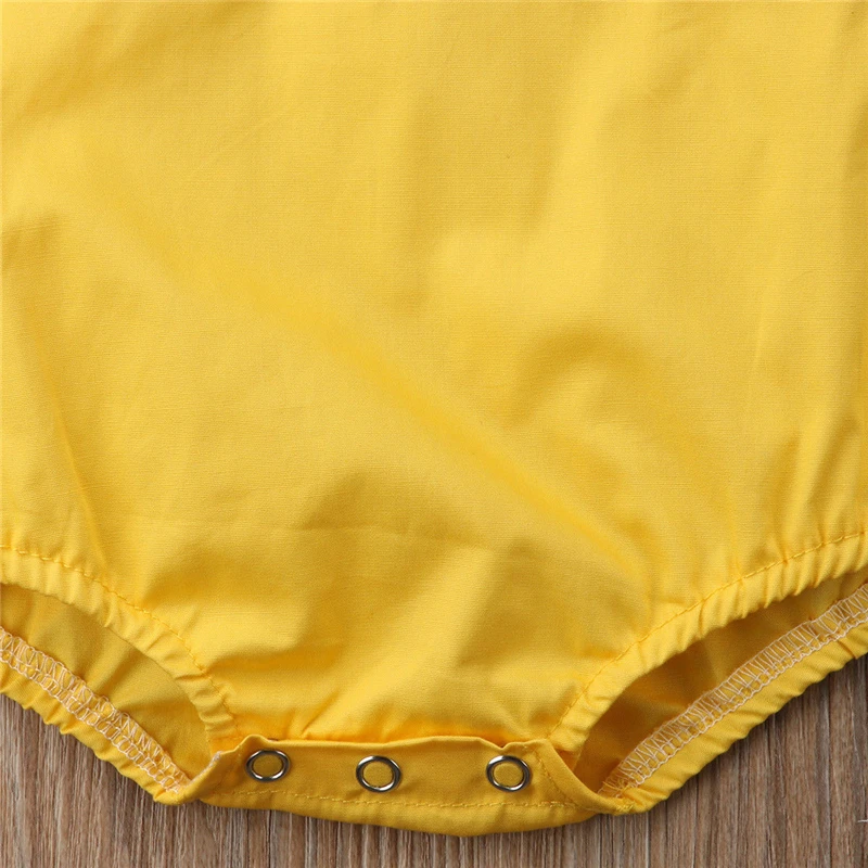 

2020 Newborn Infant Baby Girls Summer Sunflower Patchwork Bodysuits Ruffles Bodysuit Bow Headband 2Pcs Ropa Girl