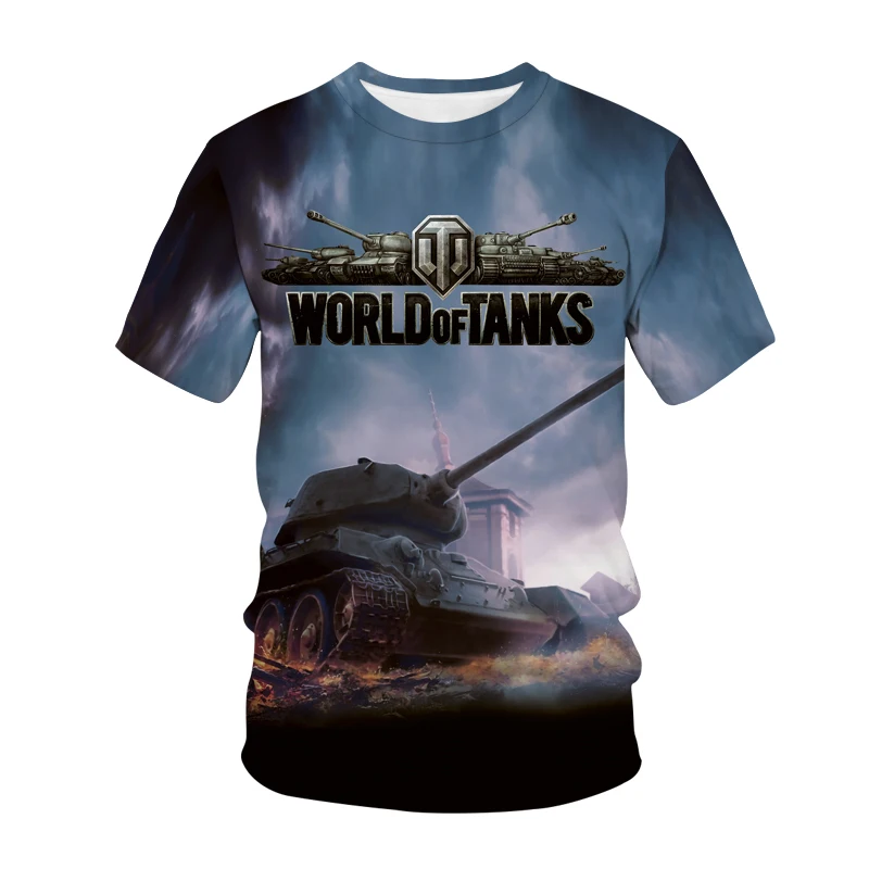 

2021 Summer New style 3D Printing World Of Tanks Men's And Women's Casual T-Shirt Fashion Trend Young Handsome T-Shirt Top