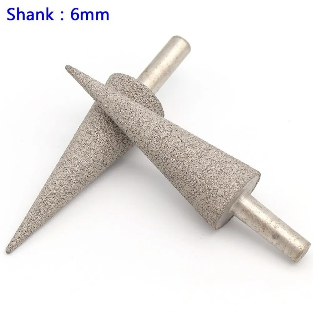 

2pcs 100 Grit 6MM Shank Diamond Brazed Grinding Head Needle Bits Burrs Carving Power Tools Accessories Workshop Equipment