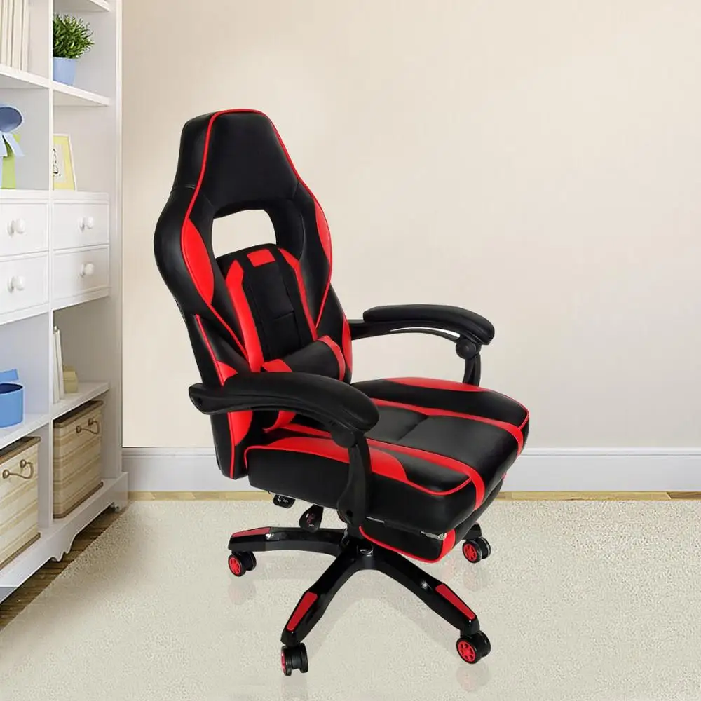 Игровой стул с высокой спинкой В гоночном стиле регулируемый вращающийся