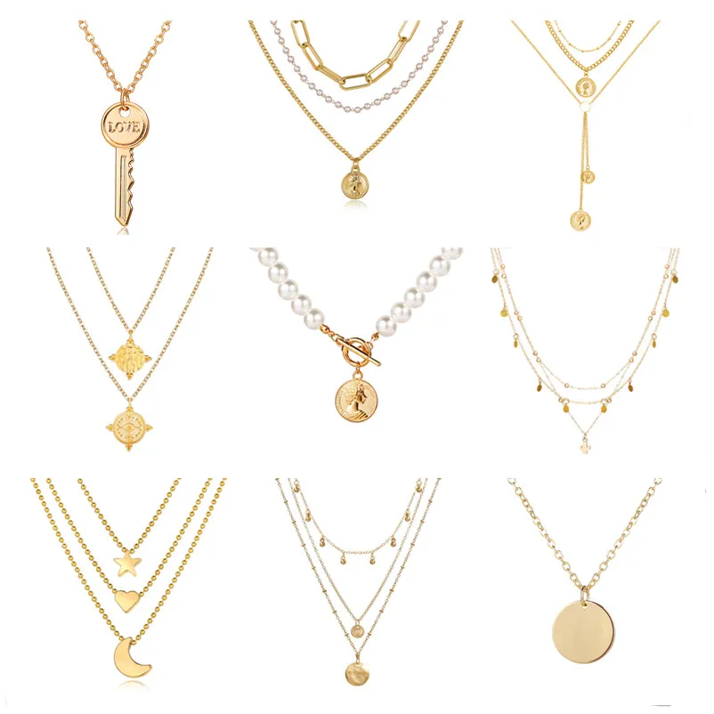 Fshion сердце подвеска &quotзамок&quot для женщин богемная многослойная Звезда Луна