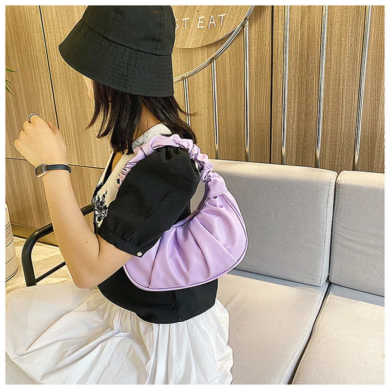

DOLOVE Popular Fold Small Bag Female 2020 New Spring and Summer All-match Small Square Bag Fashion Shoulder Bag Western Handbag