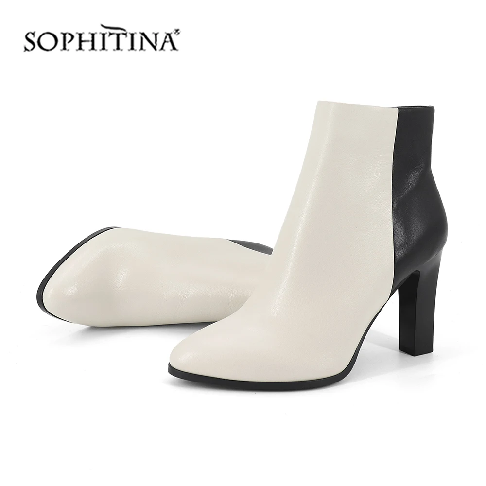 SOPHITINA/модные пикантные ботинки с острым носком Удобные из натуральной кожи на