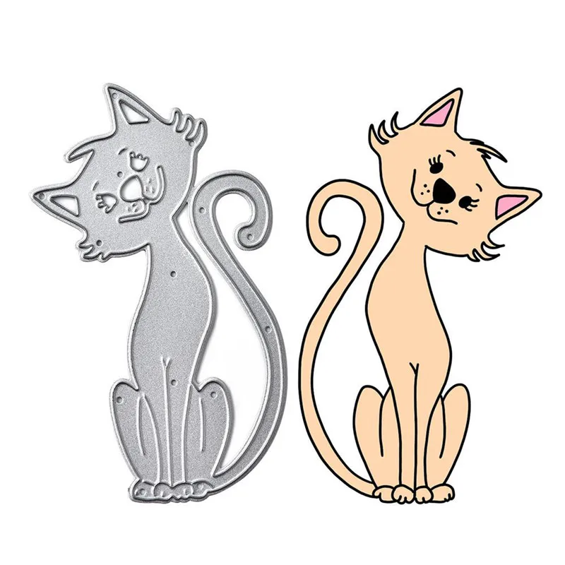 DiyArts Cute Shaking Head Cat Metal Cutting Dies Scrapbooking Card Making Embossing Stencil Die Cut Template New 2019 | Дом и сад
