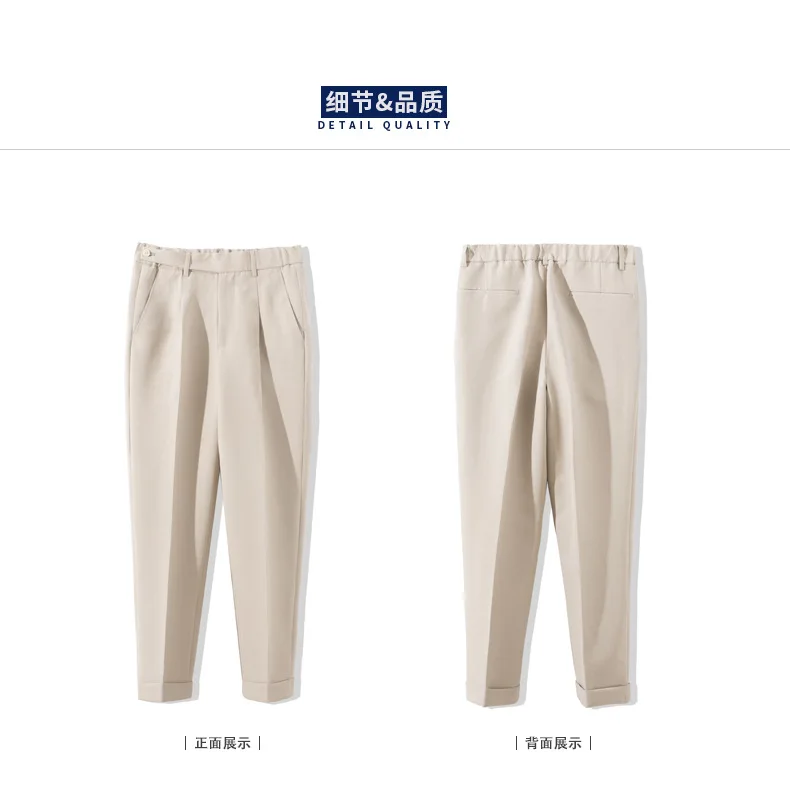 Zogaa Весна Осень Мужчины Платье Брюки для бизнес на каждый день Slim Fit лодыжки длина Pantalon Homme Твердые строгие брюки костюм брюки Новинка