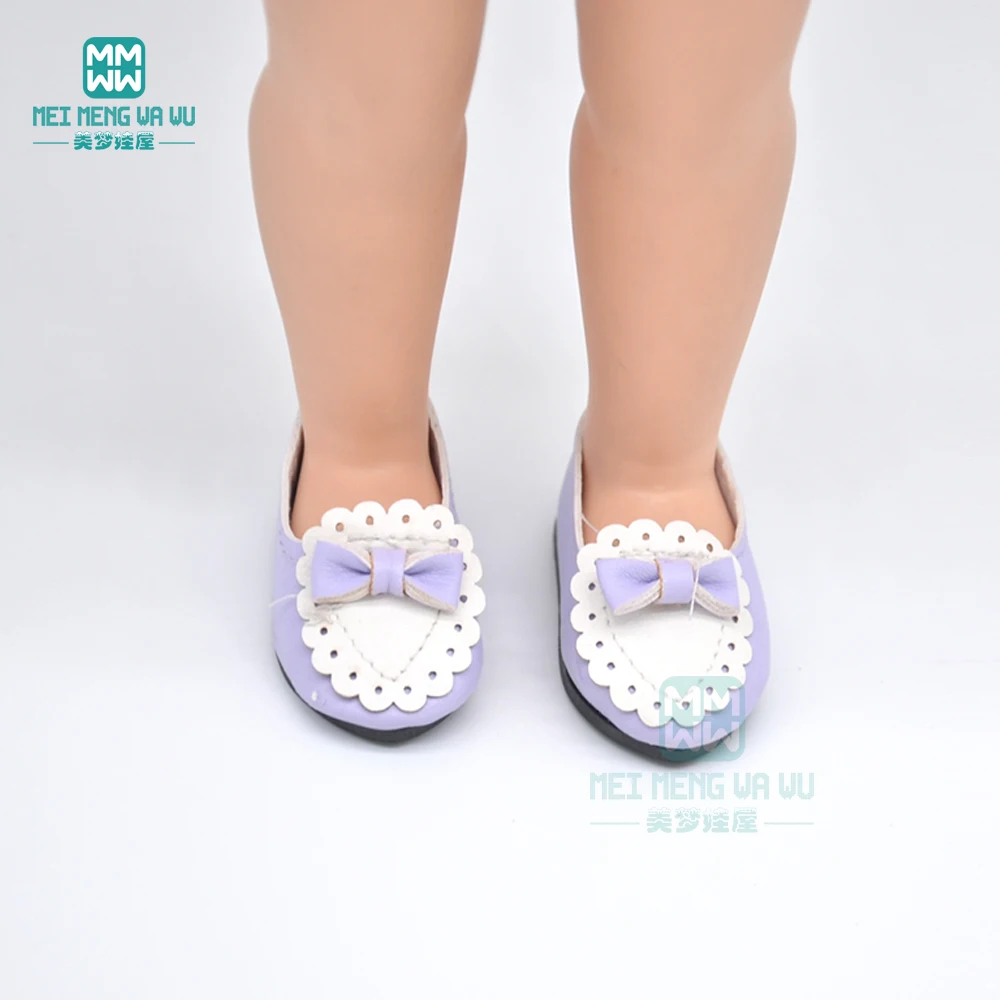 

2017 NEW Mini Lace leather shoes for Dolls fits 1/4 BJD Doll and 16 Inch doll Accessories