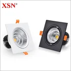 Потолочный Встраиваемый светодиодный светильник, квадратный, с регулируемой яркостью, белый, 7 Вт, 9 Вт, 12 Вт, 15 Вт, 18 Вт, светодиодный, точечный, для внутреннего освещения