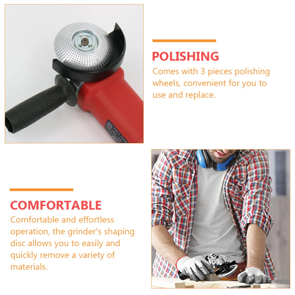 

3Pcs Angle Grinder Wood Polishing Disc Wood Grinding Wheel Rotary Disc Tool