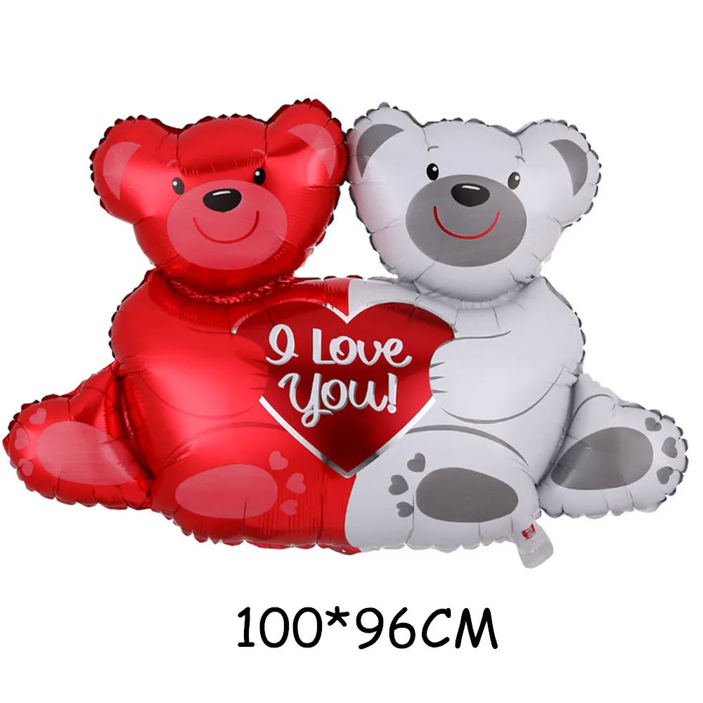 1 комплект 100*76 см огромные шары с медведем I Love You Мультяшные днем рождения