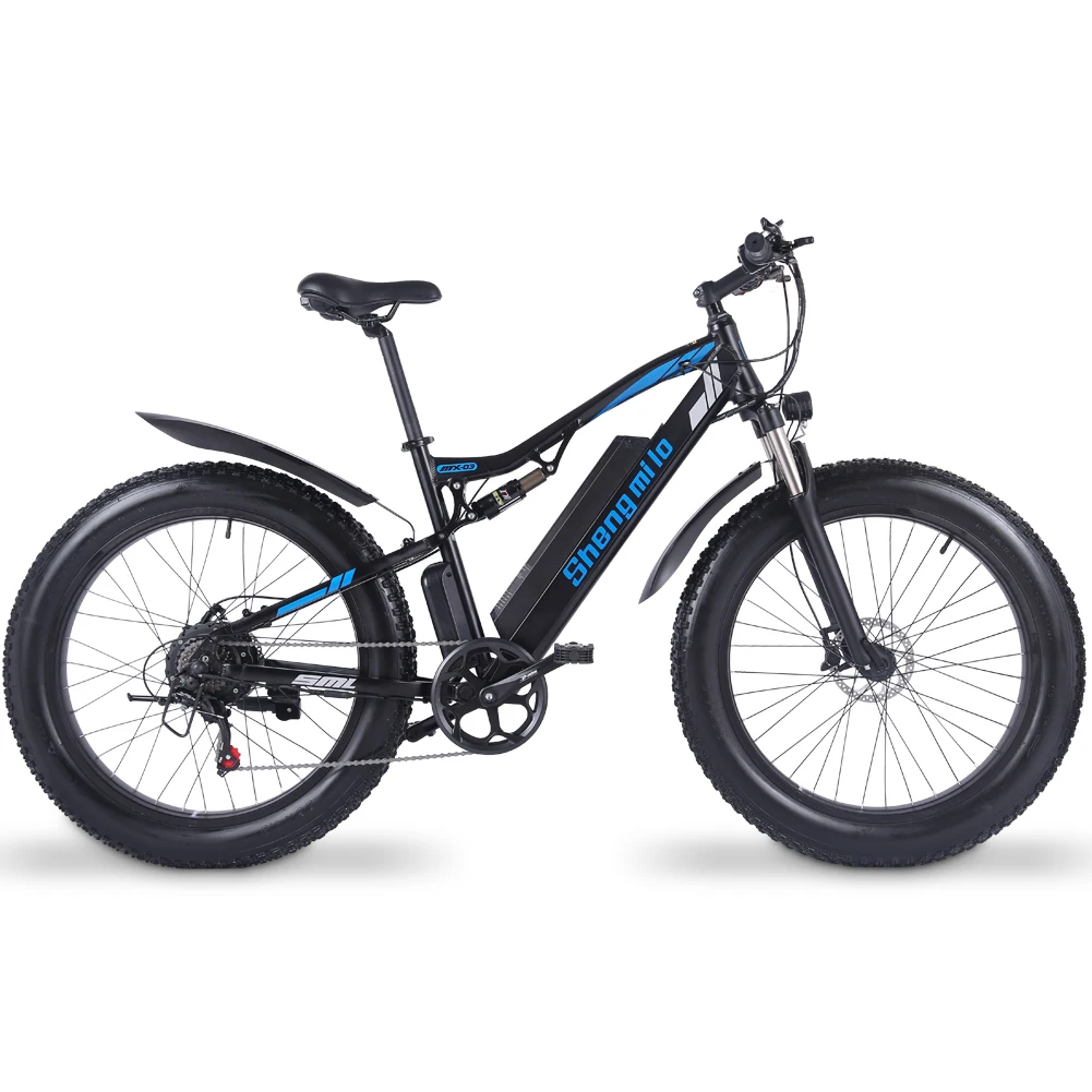 Billig Shengmilo 26 In Fett Reifen Elektrische Bike 1000W Mann E Bike 48V 17AH Mountainbike Schnee Stadt Fahrrad Erwachsene 7 Geschwindigkeit Strand Cruiser